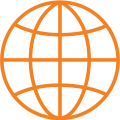 Orange Globe outline